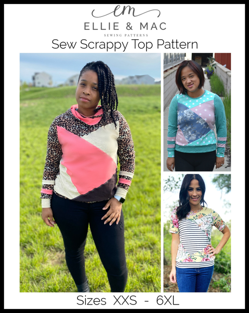 EaM Sew scrappy top front page