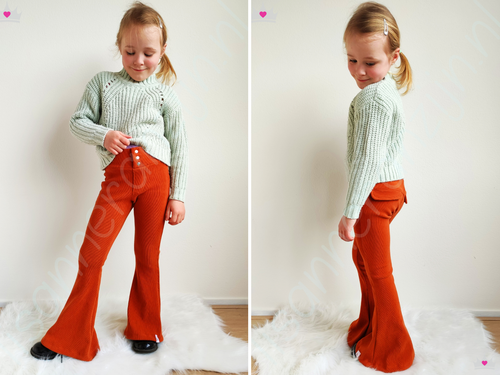 Sofilantjes Flora Flared Pants retro ottoman rib | LR  | MinoQui by Liz