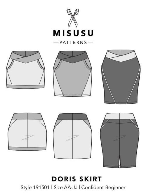 Misusu Doris skirt linedrawing